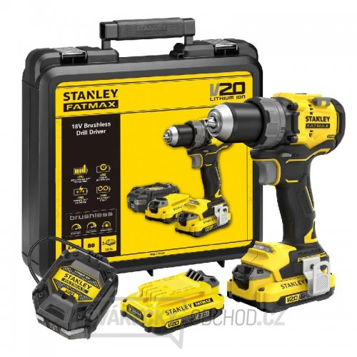 Aku bezuhlíková vrtačka V20 18V 2x2,0Ah Stanley FatMax SFMCD725D2K