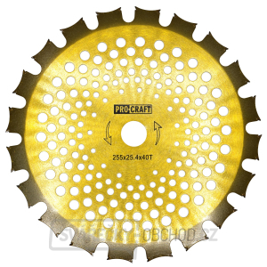 Nůž křovinořezu (kotouč) (D255*25.4) 40Т (oboustranný) (gold) PROCRAFT | H/P-2/G Nůž křovinořezu (kotouč) (D255*25.4) 40Т (oboustranný) (gold) PROCRAFT | H/P-2/G