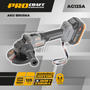 Aku bruska Procraft Industrial AG125Abb (bez baterie a nabíječky) | AG125A bb Náhled